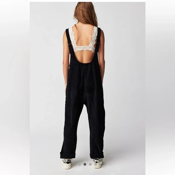 NEW Free People We The Free High Roller Cord Black Jumpsuit XL - Picture 5 of 13